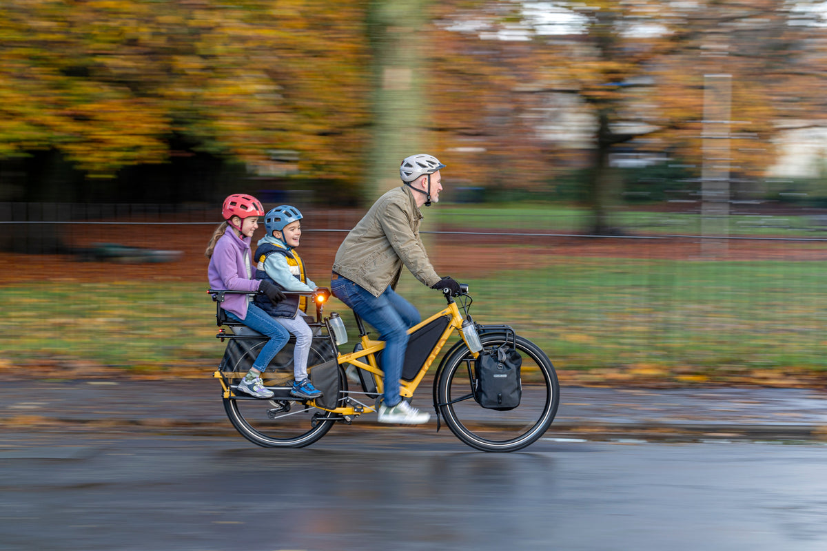 Tern Bicycles Carrying Capacity of two children through city streets